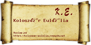 Koloszár Eulália névjegykártya